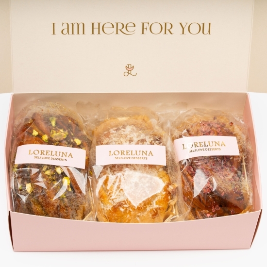 Baby babka mixt (zmeură, cocos, fistic) - cutie cadou 460g