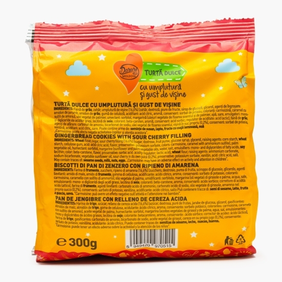 Turtă dulce cu umplutură de vișine 300g