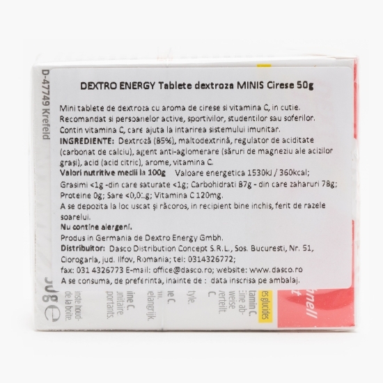 Tablete dextroză Minis C cireșe 50g