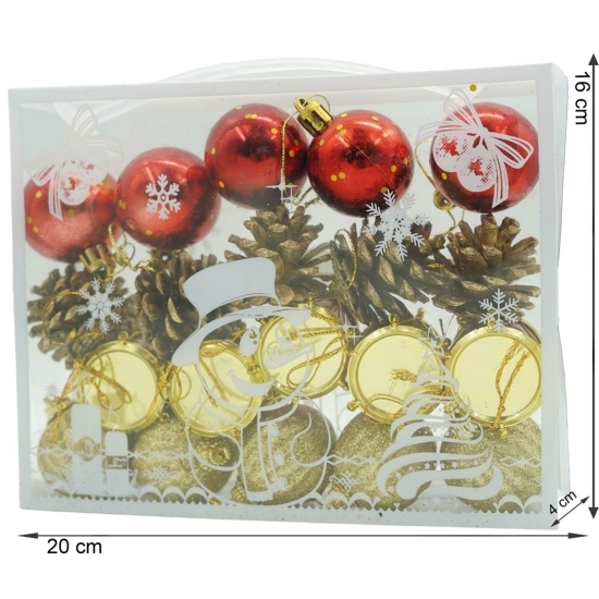 Set 20 ornamente de brad Glob multicolor, cutie 4cm x 20cm x 16cm