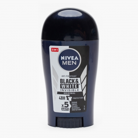 Deodorant antiperspirant stick pentru bărbați Men Black&White Invisible Original 40ml