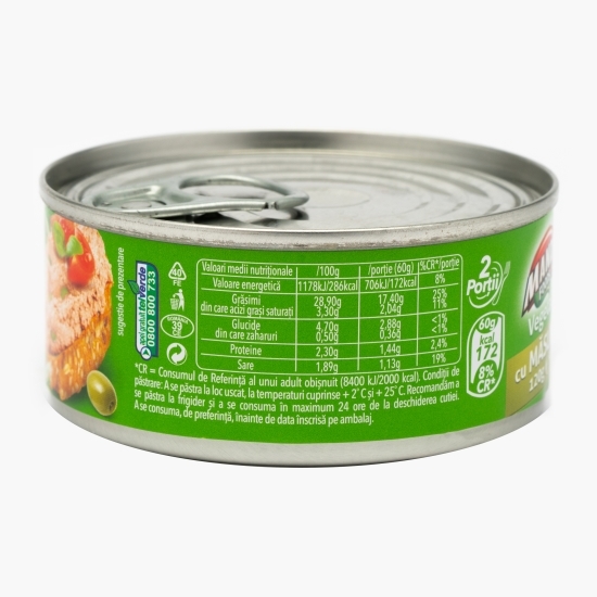 Pastă vegetală tartinabilă cu măsline verzi 120g