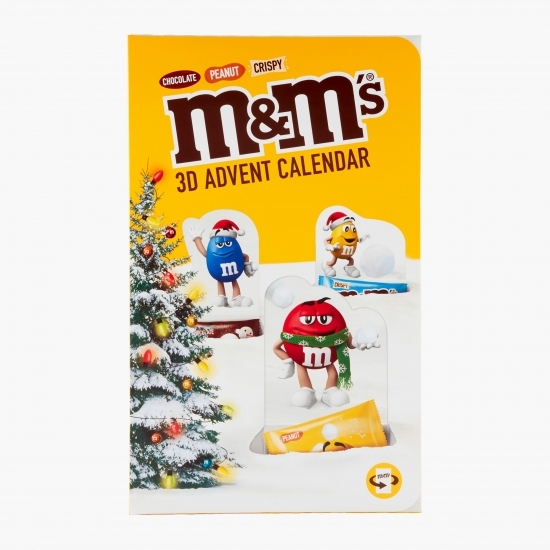 M&M'S - Calendar Crăciun 3D cu selecții de bomboane de ciocolată 346g