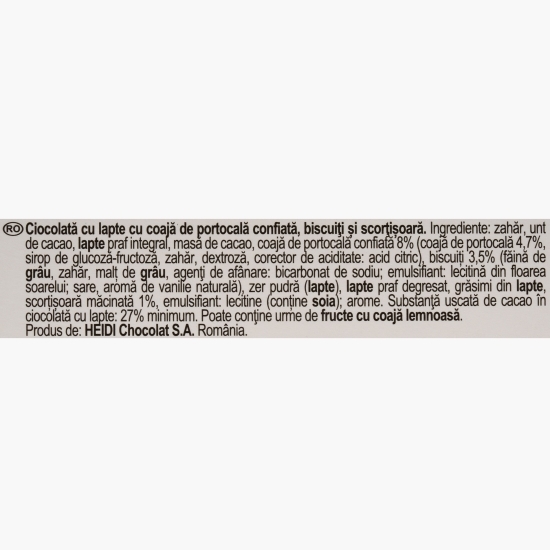 Ciocolată cu lapte cu portocală, biscuiți și scorțișoară 90g