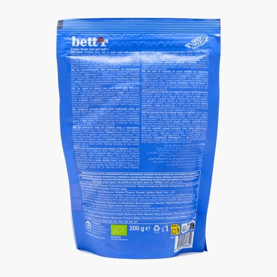 Picături ECO de ciocolată Choco drops, fără zahăr adăugat, vegan 200g