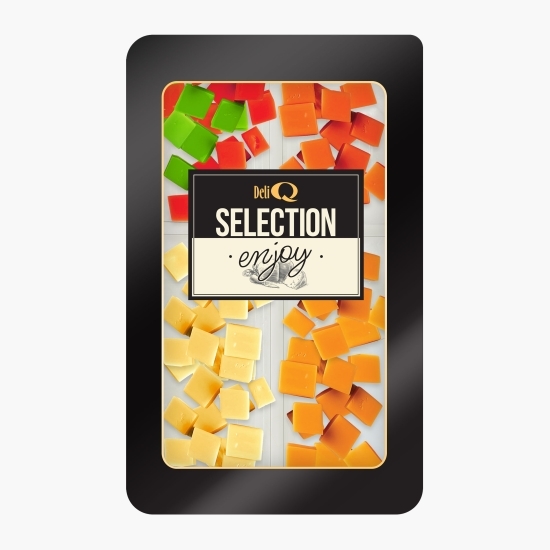 Selecție mix de brânzeturi Gouda, Cheddar roșu, Red și Green Pesto, brânză cu roșii și chili 200g