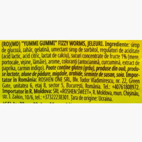 Jeleuri Yummi Gummi Fizzy Worms 70g