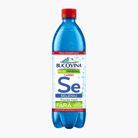 Apă minerală carbohidratată Plus Mineral Carbo Seleniu, cu gust de fructe roșii 600ml