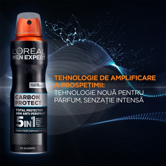 Antiperspirant spray pentru bărbați 5-in-1 Carbon Protect, 150 ml