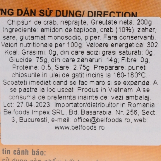 Chipsuri de crab crude 200g