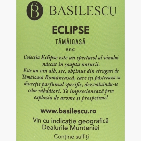Vin alb sec Tămâioasă Eclipse, 14.2%, 0.75l