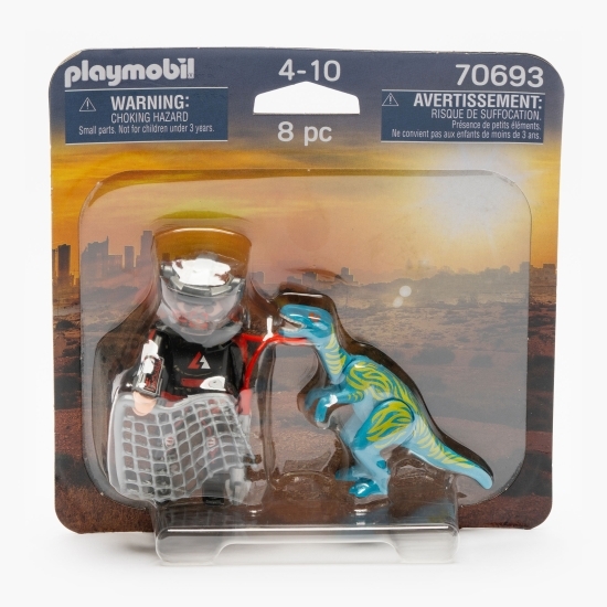 Set 2 figurine-Dinozaur și cercetător 4+ ani