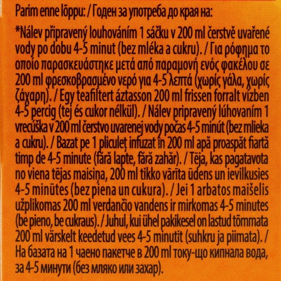 Ceai fructe cu aromă de gref și portocală, 20 plicuri