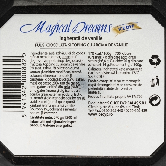 Înghețată de vanilie 1.2l