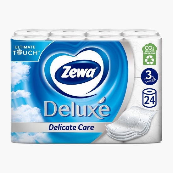 Hârtie igienică Deluxe Delicate Care, 3 straturi, 24 role
