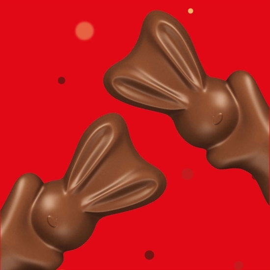 Mini iepurași de ciocolată cu miez ușor și crocant 59g