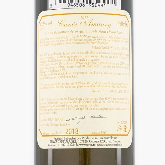 Vin alb sec Sauvignon Blanc, Riesling de Rin & Fetească Albă, 13.5%, 0.75l