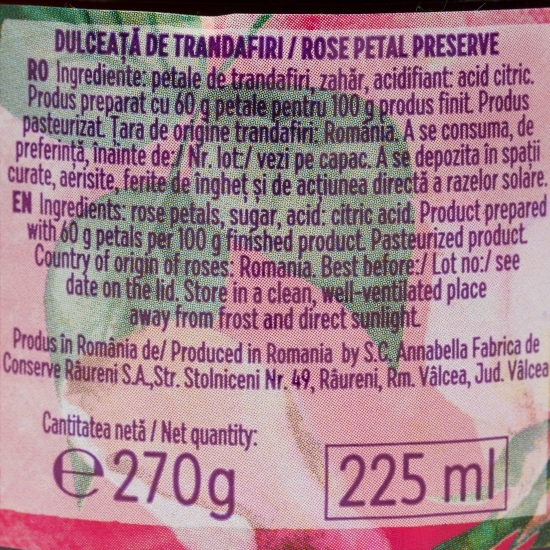 Dulceață de trandafiri 270g