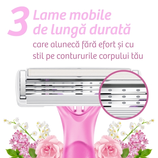 Aparat de ras pentru femei Soleil Escape Summer Blossom, 3 lame, 3 buc