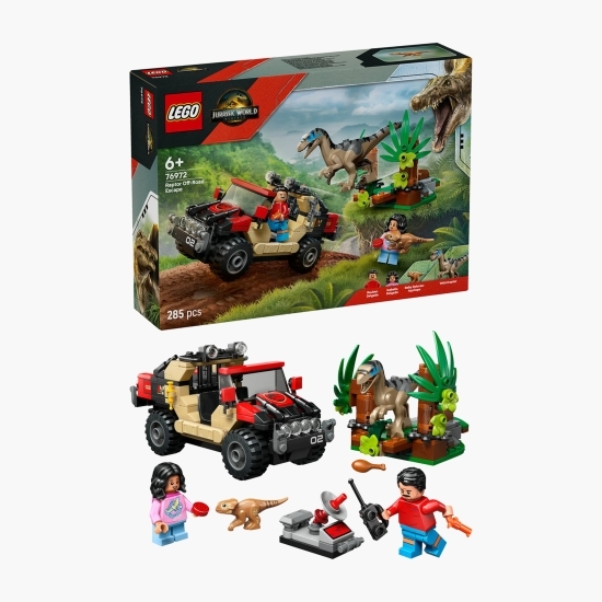 Evadare off-road din calea unui Velociraptor, 76972 Jurassic World, 285 piese, +6 ani