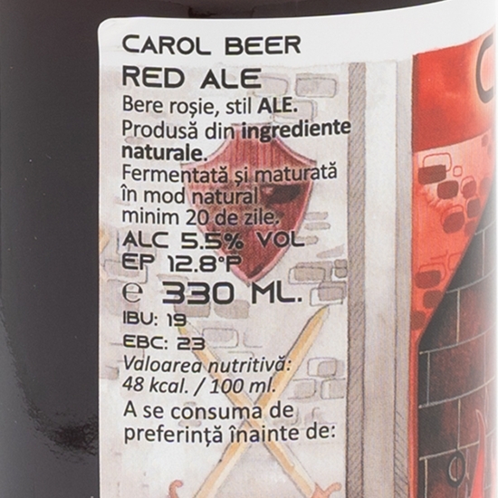 Bere Red Ale nefiltrată și nepasteurizată sticlă 0.33l