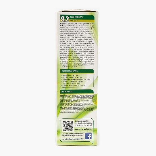 Vopsea permanentă pentru păr Natura 9.2 Blond irizat 100ml