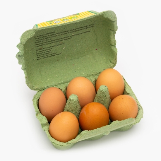 Ouă ecologice, calibre diferite M și L, 6 buc