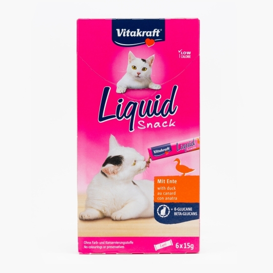 Snack lichid pentru pisici, cu rață, 6x15g