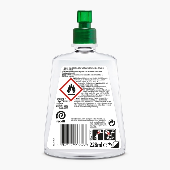 Rezervă odorizant de cameră fără aerosoli Stejar & Lemn de Santal 228ml