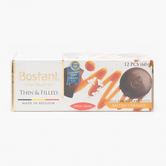 Discuri de ciocolată lapte cu caramel sărat 60g