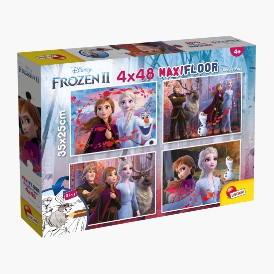 Puzzle 2în1 Frozen, 4x48 piese, +4 ani