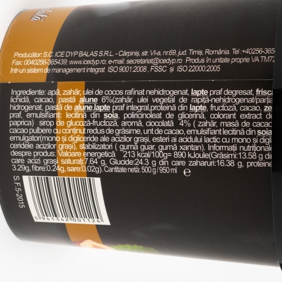 Înghețată cu ciocolată și alune 500g