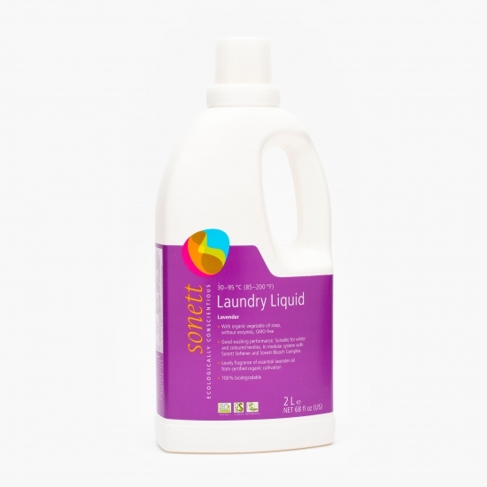 Detergent de rufe lichid bio haine albe și colorate, cu lavandă 2l