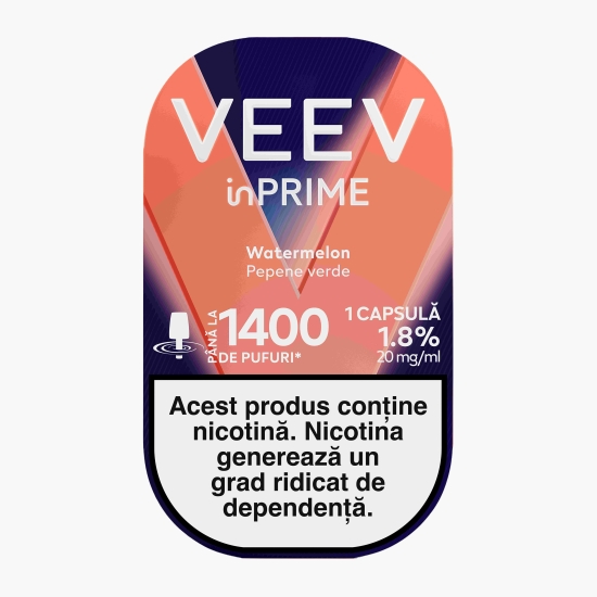 Capsulă pentru țigară electronică Watermelon 1.8%, 20mg/ml nicotină, 1400 puffs