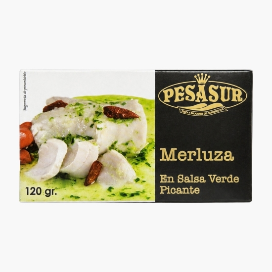 Merluciu în sos verde picant 120g