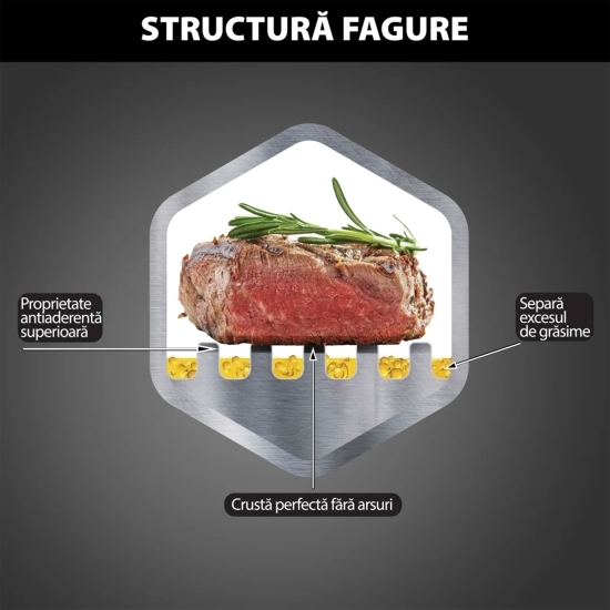 Tigaie de fontă ușoară, tip fagure, 28cm