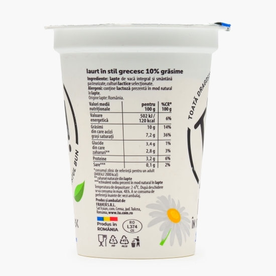 Iaurt cu specific grecesc 10% grăsime, 350g