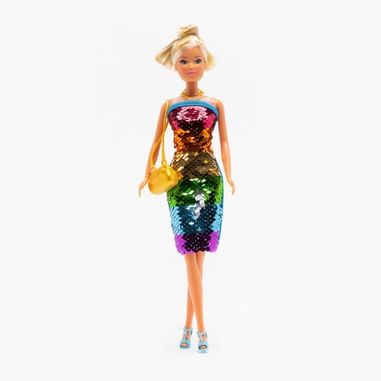 Păpușă Steffi cu rochiță cu paiete curcubeu Deluxe Edition 3+ ani