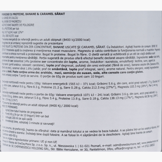 Porridge Protein cu banane și caramel sărat 450g