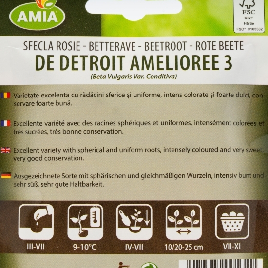 Semințe sfeclă roșie de Detroit Amelioree 3, 5g