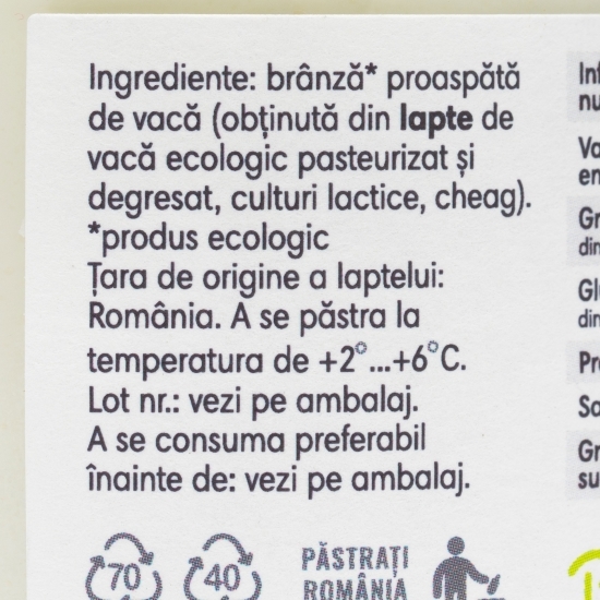 Brânză eco de vacă 175g
