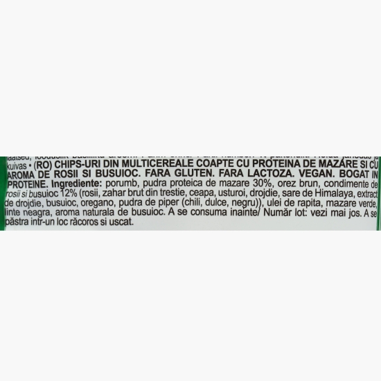 Chipsuri cu proteină de mazăre și aromă de roșii și busuioc, fără gluten 60g