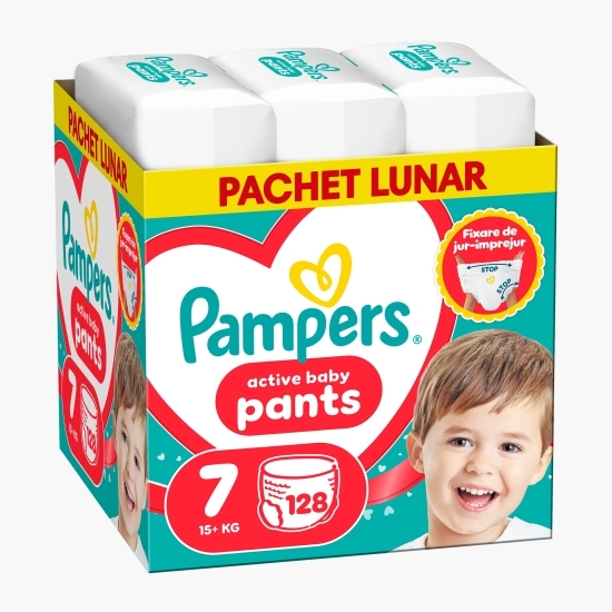 Scutece chiloțel Active Baby Pants XXL Box, mărimea 7, 15+ kg, 128 buc