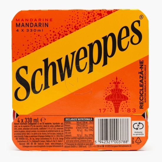 Apă tonică cu aromă de mandarine doză 4x330ml