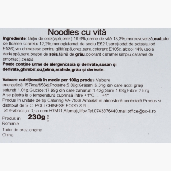 Noodles cu vită 230g