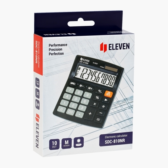 Calculator de birou 10 digiți, 124x102x25mm, Eleven SDC-810NR