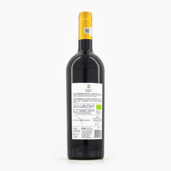 Vin roșu sec eco Cuvee Experience Merlot, Cabernet Sauvignon & Fetească Neagră, 15.5%, 0.75l