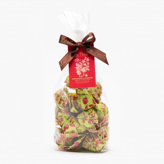 Trufe de ciocolată cu fistic și zmeură 200g
