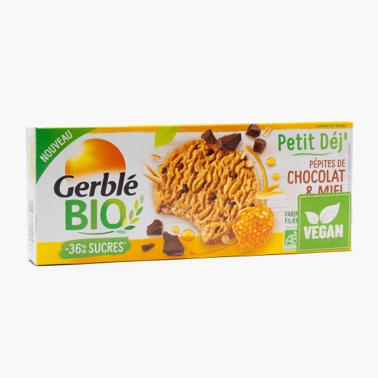 Biscuiți eco cu bucățele de ciocolată și miere 132g