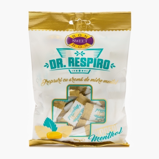 Dropsuri cu aromă miere-mentol Dr. Respiro 100g